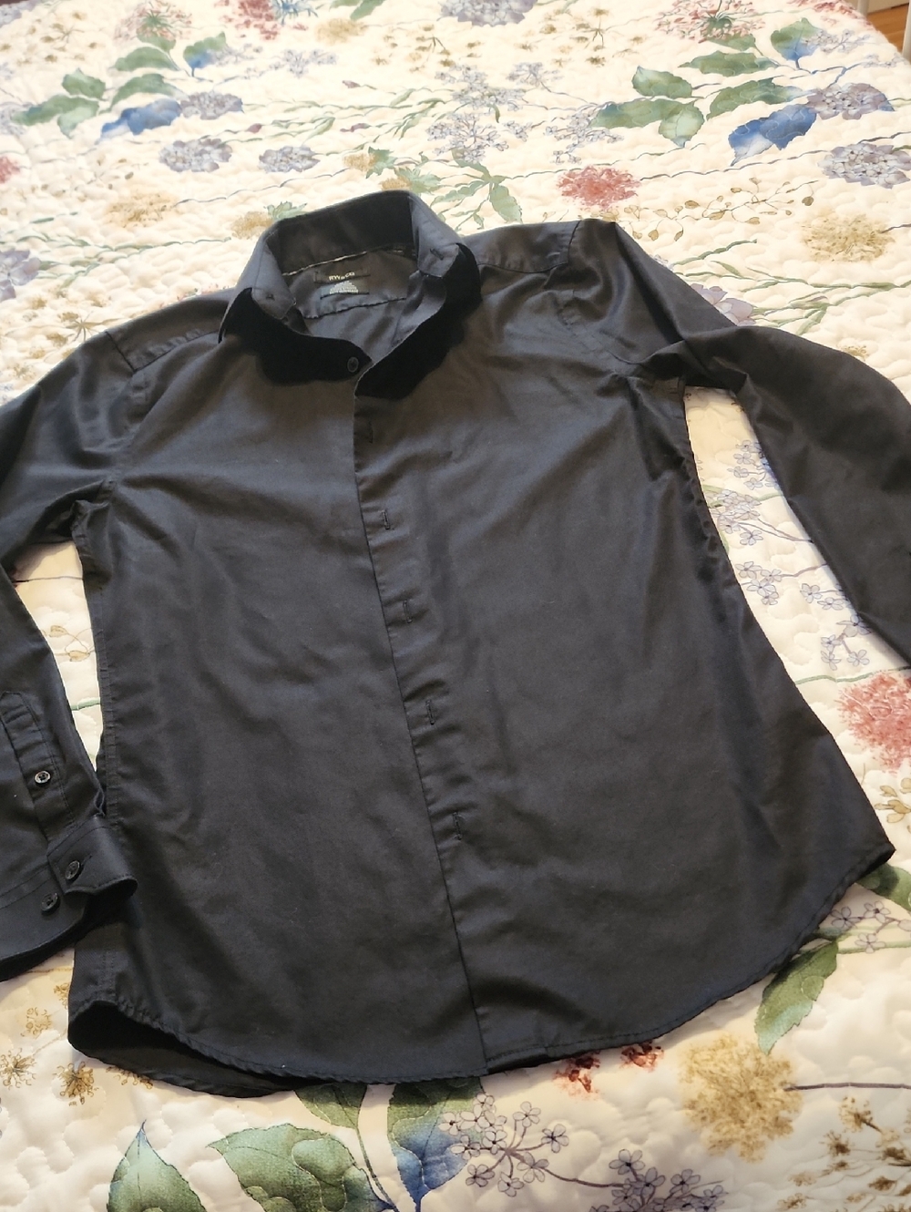 RW&CO. Men's Black Dress Shirt - Slim Fit Long Sleeve